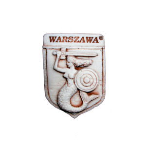 Magnes z żywicy herb Warszawy sepia-0