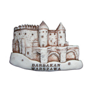 Magnes z żywicy Barbakan warszawski sepia-0