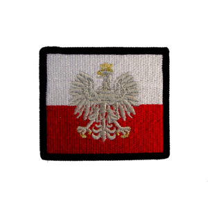 Naszywka haftowana flaga Polski z orłem-0