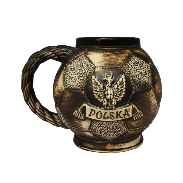 Kufel gliniany 0,7 piłka-0