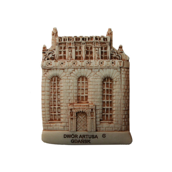 Magnes z żywicy gdański Dwór Artusa sepia-0