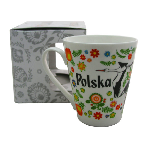 Kubek skośny folk bociany-0