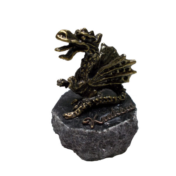 Smok ze skrzydłami na kamieniu-0