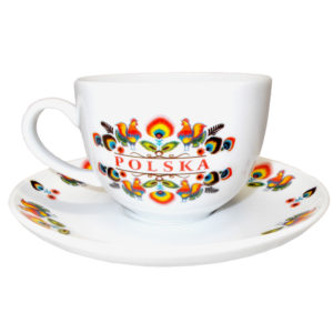 Filiżanka folk z kogutami-0