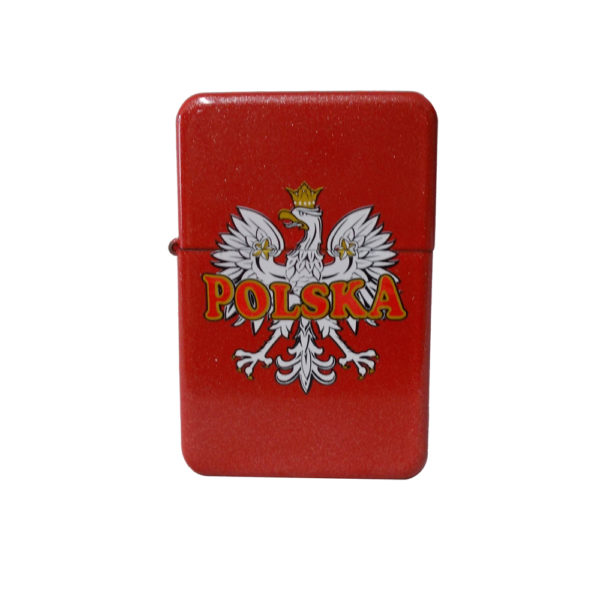 Zapalniczka metalowa czerwona orzeł Polska-0