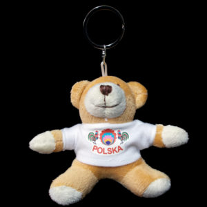 Brelok pluszowy miś Polska koguty-0