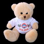 Duży pluszowy miś Polska koguty-0