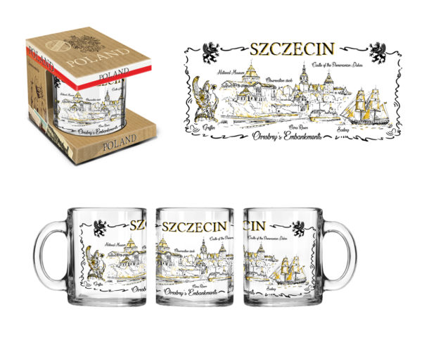 Kubek szklany Szczecin w opakowaniu -0